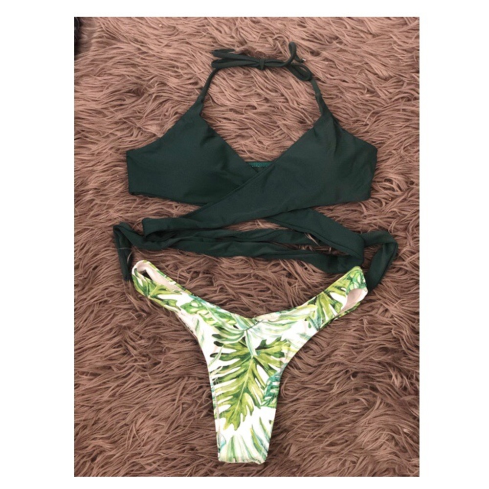 Green/ Palm bikini